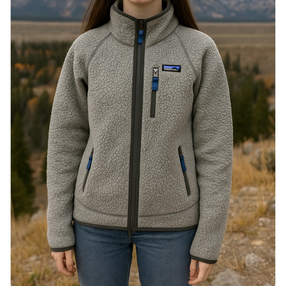Patagonia Retro Pile Fleece  Jacket Sz XS Gray exellent cond price firm!